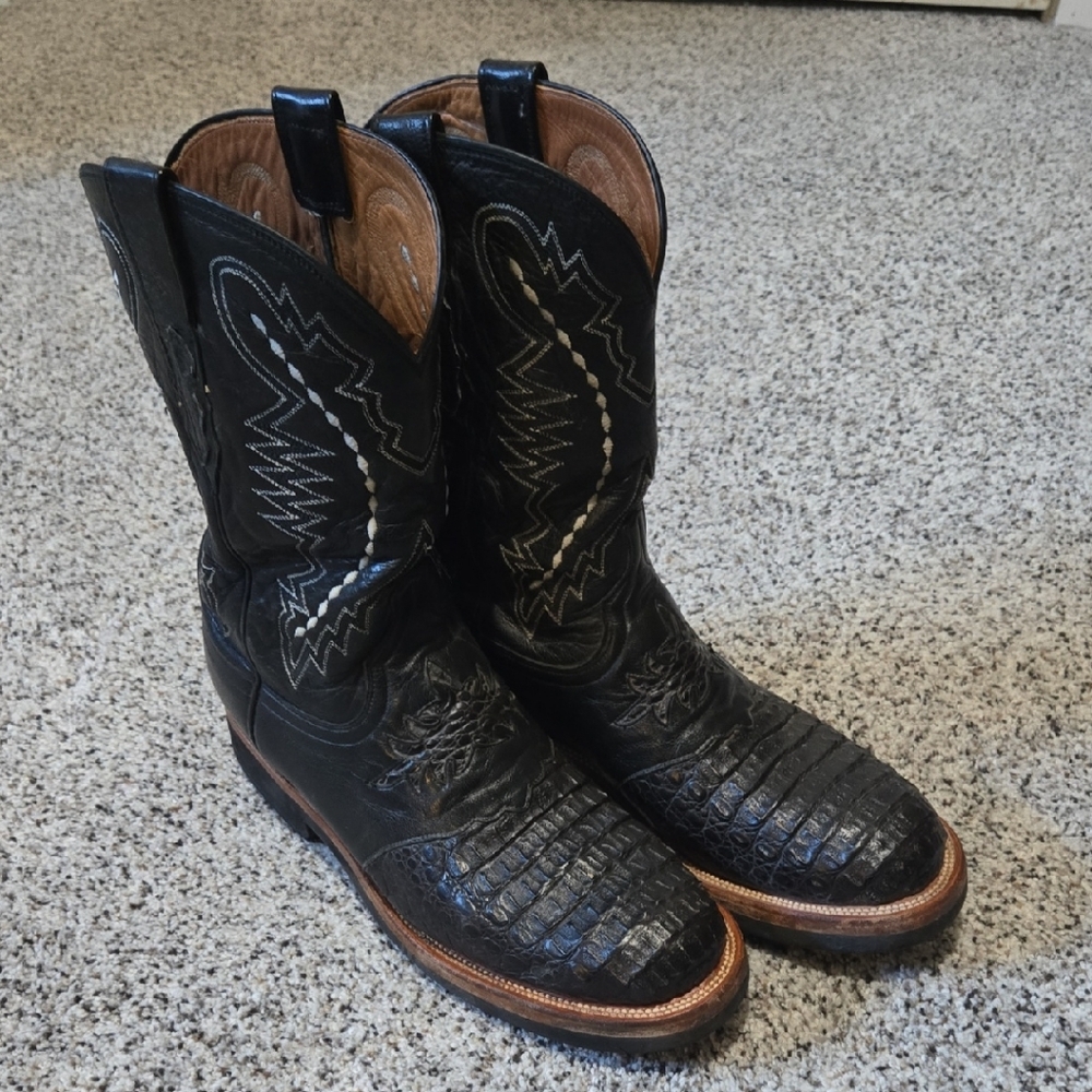 Lucchesse 2000 Black Caiman Mens Boots